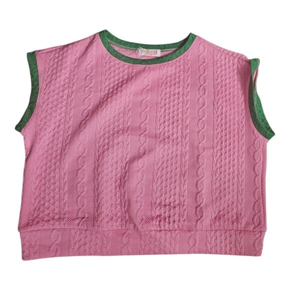 SOLD!! TRIBE LOVE 21 Pink/Green Retro Short Set - Size Medium - Picture 2 of 7